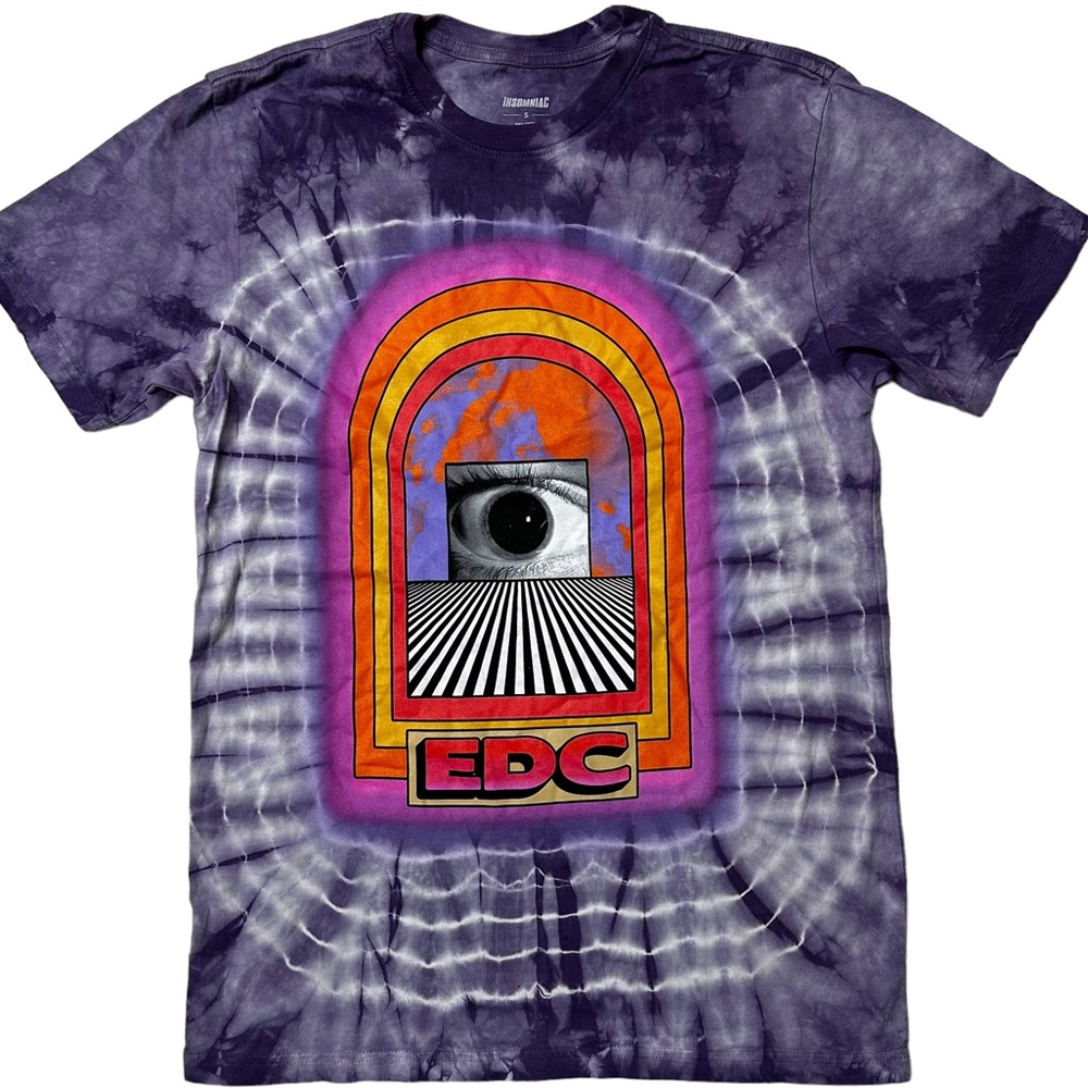 NWOT Insomniac Tie Dye EDC Graphic T-Shirt in Purple Men’s Sz S